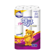 땡큐 데코3겹 천연펄프 롤화장지 30m, 30롤, 1팩