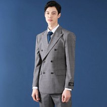 리버클래시 남성용 체크 더블 슬림핏 정장 자켓 LGS11436