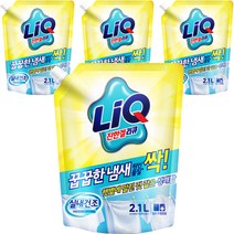 리큐 꿉꿉한 냄새 싹 실내건조 플로럴향 액체세제 리필, 2.1L, 4개