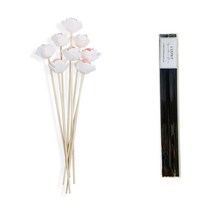 레스쁘리 A-b10 미니로즈 조화 8p + 디퓨저 블랙스틱 10p, 오렌지, 1세트