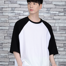 타운클로 남성용 오버핏 N 나그랑 배색 반팔 티셔츠