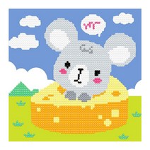 아이러브페인팅 테마 DIY 보석십자수 20 x 20 cm, 12간지 쥐, 1세트