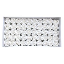 모리앤 DIY 장미 비누 꽃머리 50p + 꽃대 50p, 화이트