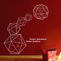 웹데코 그래픽스티커 Geometric Space, 화이트