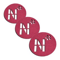 레이저 커팅 펠트컵받침 이니셜 N 3개, 핑크