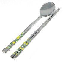 테이블아트 버블테드 그린색 수저 2인세트, 4p (숟가락 2p, 젓가락 2p), 1세트