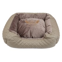 퍼피엔젤 커버분리형 퀼트 쿠션, 베이지, M