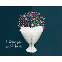 유리컴 허니콤 축하 입체카드, 꽃다발, 1개