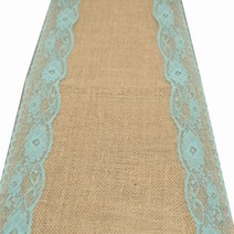 블럭마트 린넨 레이스 테이블 러너 앤 러그, 스카이, 275 x 30 cm