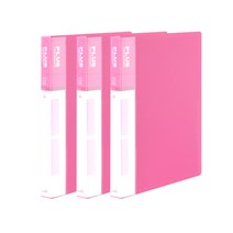 희망화일 PP 미니3공 O링 바인더 2cm, 분홍, 3개입