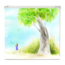 GNG롤스크린 소녀와비눗방울 암막 롤스크린