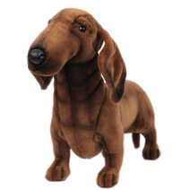 한사토이 3876번 닥스훈트 Dog Miniature Dachshund 인형, 35cm, 갈색