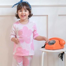 메이키즈 뭉게뭉게 핑크 쟈가드 7부 실내복