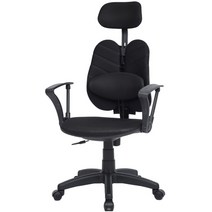 체어포커스 필링체어 D형 대요추 헤더형 엠보, 블랙