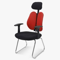 체어포커스 스쿨BW-FM 헤더형 고정의자 패브릭, 레드