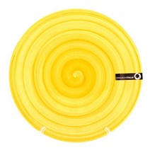 세라미체 이탈리아 원형 스파이럴 접시, 옐로우