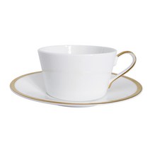 트위그뉴욕 골든엣지 H스타일 티컵 앤 소서, 혼합 색상, 1개