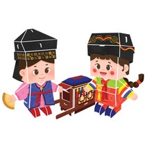 뜯어만드는세상 아름다운 한국의 전통의상 입체퍼즐, 39피스, 혼합 색상, 39피스