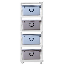 보노하우스 모던 초대형 해피프레임 4단 리빙박스, Type F (블루2 + 그레이2), 1개