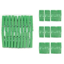 유니아트 칼라 나무집게 대 (4.5cm) 20p, 초록, 10개입