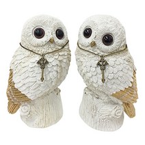 컨츄리아이템 아일랜드 부엉이 조각상 2p, 아이보리 + 골드