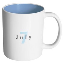 핸드팩토리 원먼스 7월 머그컵 330ml, 내부 파스텔 블루, 1개