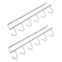 민스리빙 주방 심플 다용도 컵 앤 조리기구걸이 컵걸이, 화이트, 3개
