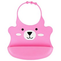 리에또 유아 실리콘 턱받이, 핑크, 1개