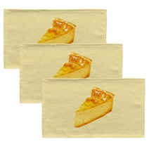 아리코 린넨 북유럽 커스텀 식탁 테이블 매트 3p, 치즈케익, 46 x 27 cm, 3개