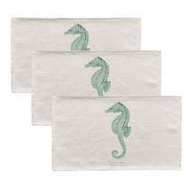 아리코 린넨 북유럽 커스텀 식탁 테이블 매트 3p, 해마, 46 x 27 cm