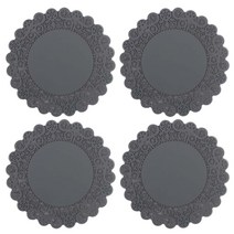 에이드엘 AL 실리콘 도일리 컵받침 4p, 다크그레이