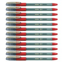 제브라 Z-1 캡식 유성볼펜 1.0mm, 적색, 12개입