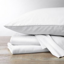 Coyuchi 사틴 이불 커버, 알파인 화이트