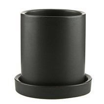 삼호유리 모노톤 모던 무광 화분 SH 1704-4, 블랙