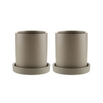 삼호유리 모노톤 모던 무광 화분 SH 1704-1 2p, 모카