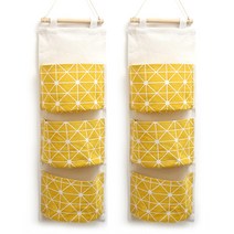 마켓감성 북유럽 벽걸이 다용도 포켓 2p, 옐로우