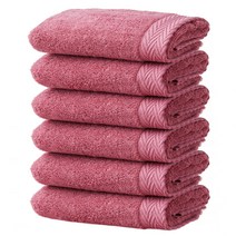 소프트터치 프리미엄 40수 코마사 수건 40 x 80 cm 150g, 진분홍, 6개
