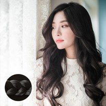 가발나라 밀착스킨 붙임머리 5섹션 글램 루즈 웨이브 45cm, 내츄럴블랙, 1개