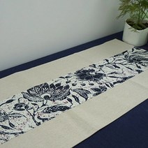 아리코 25 kitchen 동양 린넨 테이블 러너, F(꽃 날림), 30 x 120 cm