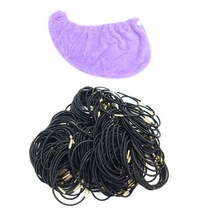 루머스 퀵드라이 터번 머리수건 HU082 + 슬림 머리끈 블랙 HU095 100p, 퍼플, 1세트