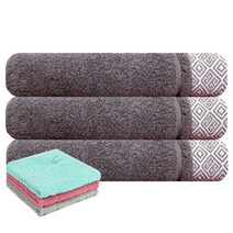 송월타월 풍차 타월 3p + 라인레빗 고리핸드타월 랜덤 발송 3p, 진밤, 1세트