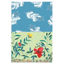 로엠디자인 실리콘 식탁매트 깃털 민트 + 꿀벌의오후, 혼합 색상, 385 x 285 mm