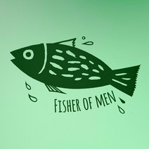 1AM 캘리스티커 S2 물방울 물고기 포인트스티커, 초록