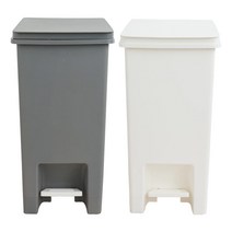 바람 슈슈 페달휴지통 20L, 화이트, 그레이, 1세트