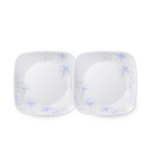 코렐 보라꽃 사각 중접시 2p, 혼합색상, 2개