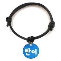 펫츠룩 굿모닝 블랙 반려동물 목걸이 S + 알미늄원형 팬던트 S, 블루(탄이), 1개
