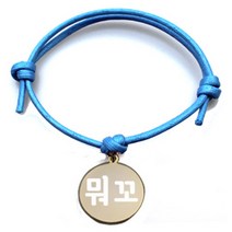 펫츠룩 굿모닝 블루 반려동물 목걸이 M + 메탈원형 팬던트 S, 골드(뭐꼬), 1개