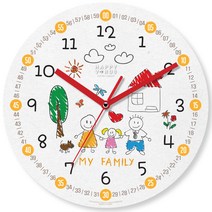 해피바이러스 어린이 교육용 벽시계, 2131 우리가족
