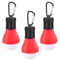 블럭마트 LED 캠핑전등 고리형, 레드, 3개입