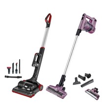 지웰 무선 청소기 세트형 블랙레드 VENTUS-ST-9500 + 22.2V 핸디형 무선 진공청소기 퍼플 GWELL-8040MT + 침구브러쉬, 3종, 1세트